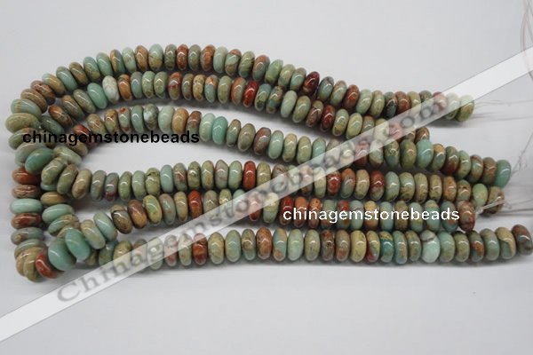 CNS74 15.5 inches 6*12mm rondelle natural serpentine jasper beads