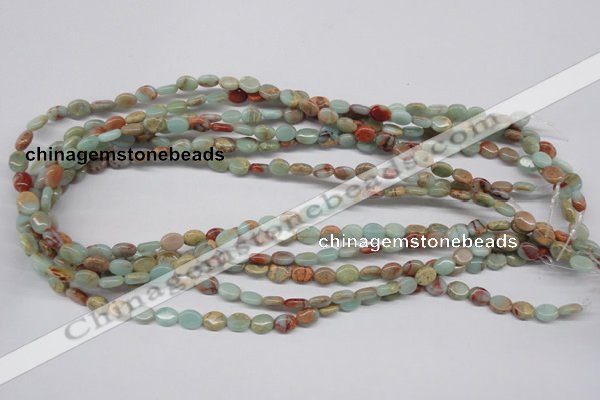 CNS89 15.5 inches 6*8mm oval natural serpentine jasper beads