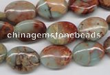 CNS91 15.5 inches 12*16mm oval natural serpentine jasper beads