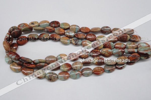 CNS91 15.5 inches 12*16mm oval natural serpentine jasper beads