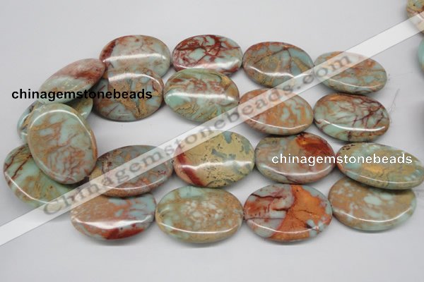 CNS97 15.5 inches 30*40mm oval natural serpentine jasper beads