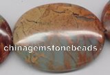 CNS98 15.5 inches 35*45mm oval natural serpentine jasper beads