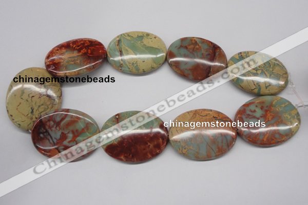 CNS98 15.5 inches 35*45mm oval natural serpentine jasper beads