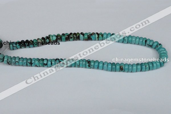 CNT10 16 inches 4*10mm rondelle natural turquoise beads wholesale