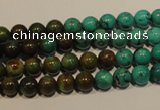 CNT102 15.5 inches 5.5mm - 6mm round natural turquoise beads wholesale