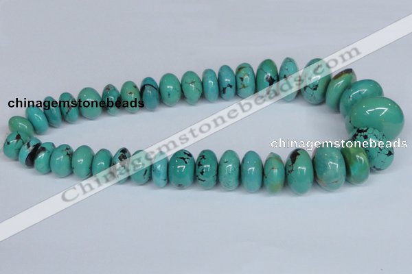 CNT12 16 inches multi-size rondelle natural turquoise beads wholesale