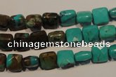 CNT125 15.5 inches 7*7mm faceted square natural turquoise beads