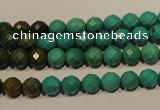 CNT130 15.5 inches 6mm faceted round natural turquoise beads