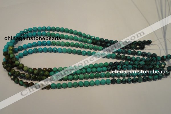 CNT130 15.5 inches 6mm faceted round natural turquoise beads