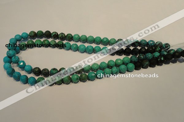 CNT131 15.5 inches 8mm faceted round natural turquoise beads