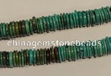 CNT138 15.5 inches 1.5*7.5mm disk natural turquoise beads