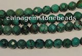 CNT140 15.5 inches 5.5mm - 6mm faceted round natural turquoise beads