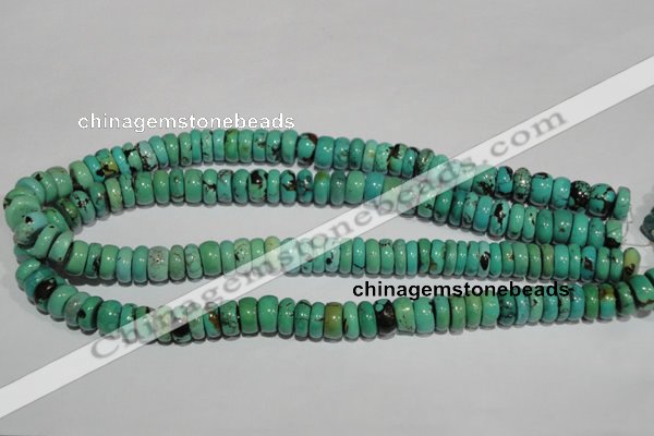 CNT223 15.5 inches 5*11mm rondelle natural turquoise beads wholesale