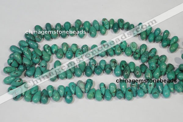 CNT230 Top-drilled 6*12mm - 8*18mm teardrop natural turquoise beads