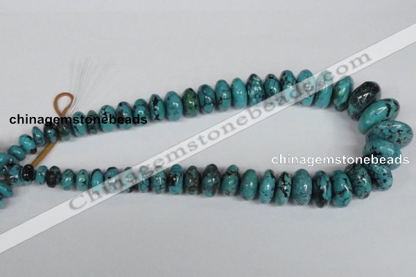 CNT31 16 inches multi-size rondelle natural turquoise beads wholesale