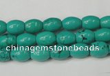 CNT368 15.5 inches 7*10mm rice turquoise beads wholesale