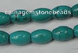 CNT369 15.5 inches 10*14mm rice turquoise beads wholesale