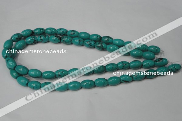 CNT369 15.5 inches 10*14mm rice turquoise beads wholesale