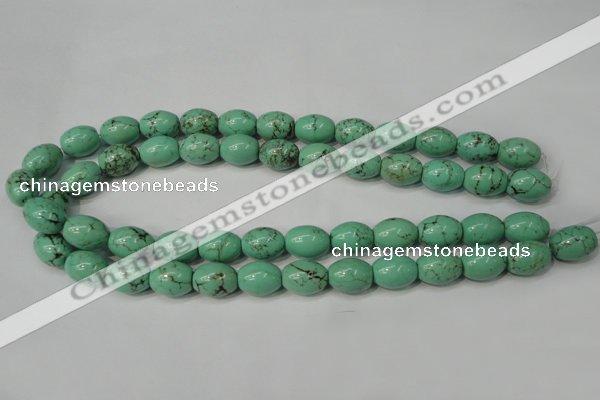 CNT370 15.5 inches 12*16mm rice turquoise beads wholesale