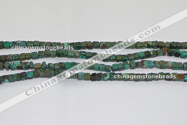 CNT400 15.5 inches 4*4mm cube turquoise beads wholesale