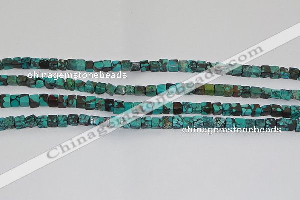 CNT401 15.5 inches 4*4mm cube turquoise beads wholesale