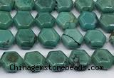 CNT548 15.5 inches 6mm hexagon turquoise gemstone beads