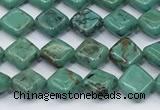 CNT552 15.5 inches 6mm diamond turquoise gemstone beads