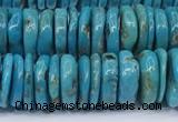 CNT570 15.5 inches 2.5*10mm - 4*10mm disk turquoise gemstone beads