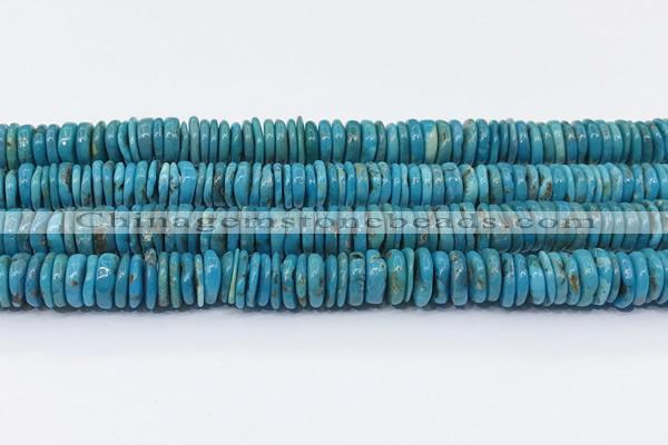 CNT570 15.5 inches 2.5*10mm - 4*10mm disk turquoise gemstone beads