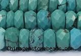 CNT576 15.5 inches 4*9mm - 6*10mm faceted rondelle turquoise gemstone beads