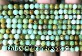 CNT580 15 inches 4mm round natural Mongolian turquoise beads