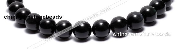 COB05 15 inches 14mm round black obsidian gemstone beads wholesale