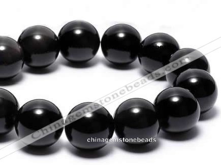 COB07 15.5 inches 18mm round black obsidian gemstone beads wholesale