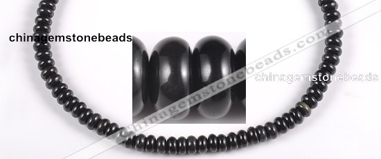 COB08 15.5 inches 4*8mm rondelle black obsidian gemstone beads wholesale