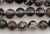 COB153 15.5 inches 12mm round snowflake obsidian beads