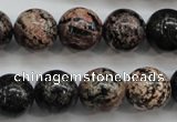 COB154 15.5 inches 14mm round snowflake obsidian beads