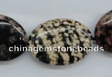 COB157 15.5 inches 22*30mm oval snowflake obsidian beads