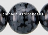 COB25 15 inches 12mm round snowflake obsidian gemstone beads wholesale