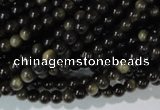 COB251 15.5 inches 4mm round golden obsidian beads wholesale