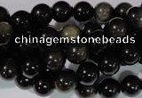 COB253 15.5 inches 8mm round golden obsidian beads wholesale