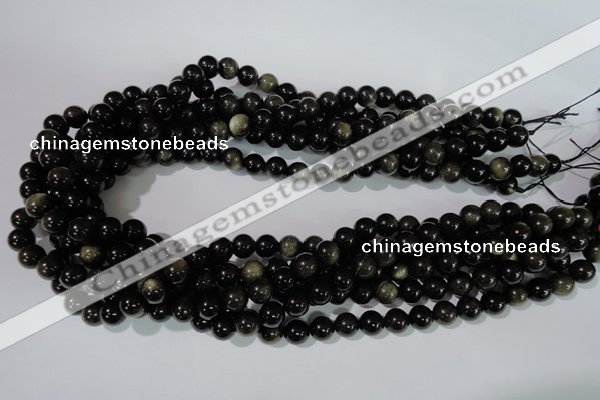 COB253 15.5 inches 8mm round golden obsidian beads wholesale