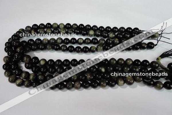 COB254 15.5 inches 10mm round golden obsidian beads wholesale