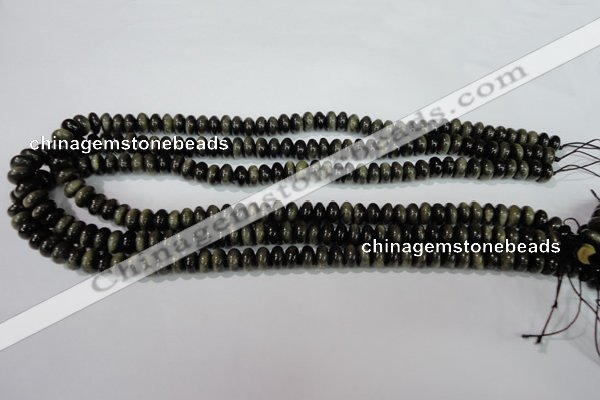 COB260 15.5 inches 5*8mm rondelle golden obsidian beads wholesale