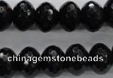 COB364 15.5 inches 12*16mm faceted rondelle black obsidian beads
