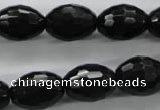 COB375 15.5 inches 13*18mm faceted rice black obsidian beads