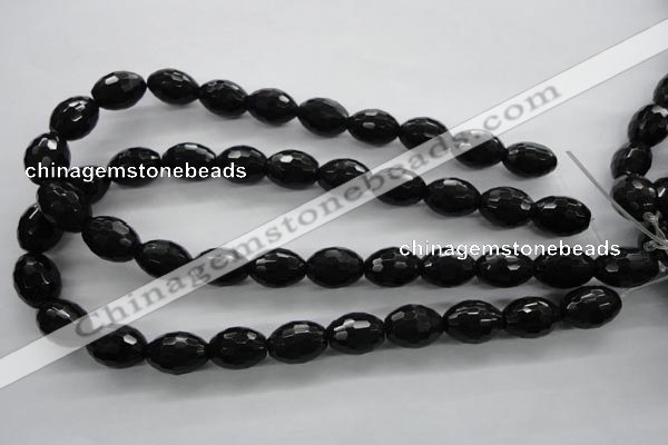 COB375 15.5 inches 13*18mm faceted rice black obsidian beads