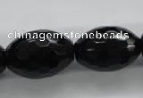 COB377 15.5 inches 18*25mm faceted rice black obsidian beads