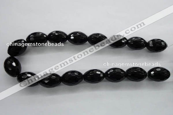 COB377 15.5 inches 18*25mm faceted rice black obsidian beads