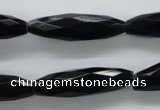 COB378 15.5 inches 8*30mm faceted rice black obsidian beads