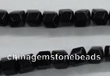 COB388 15.5 inches 8*8mm faceted cube black obsidian beads